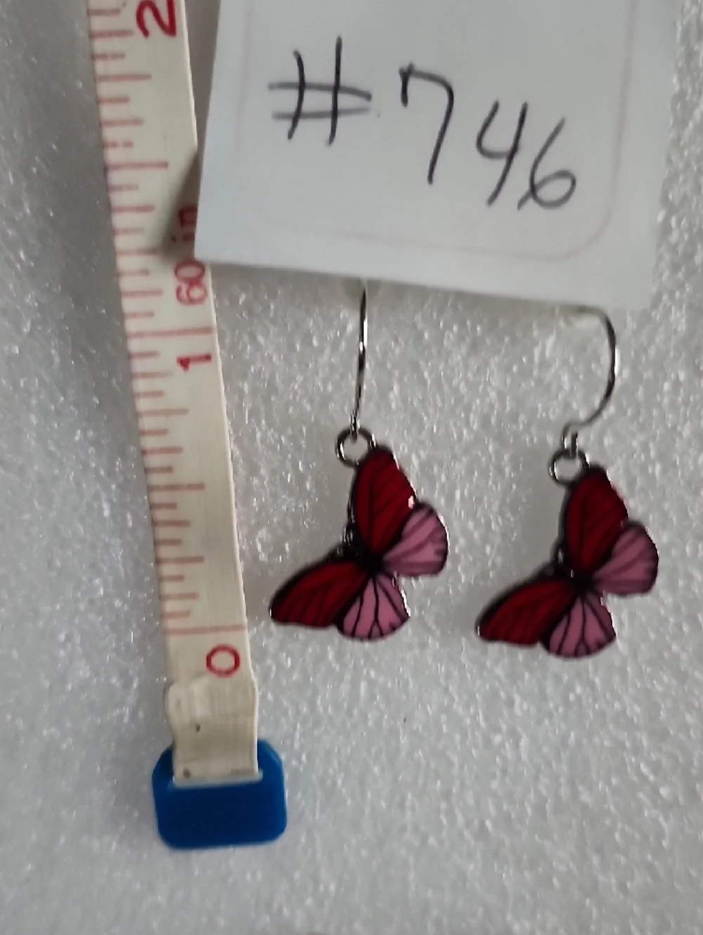 Hand Crafted Red and Pink Butterfly Drop Earrings - Women Jewelry